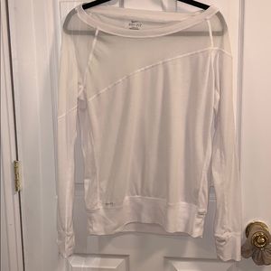 Nike Dri Fit Long Sleeve White Size Medium